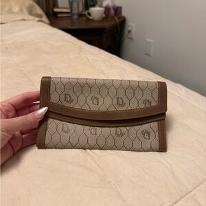 Dior Brown and Tan Clutch Wallet